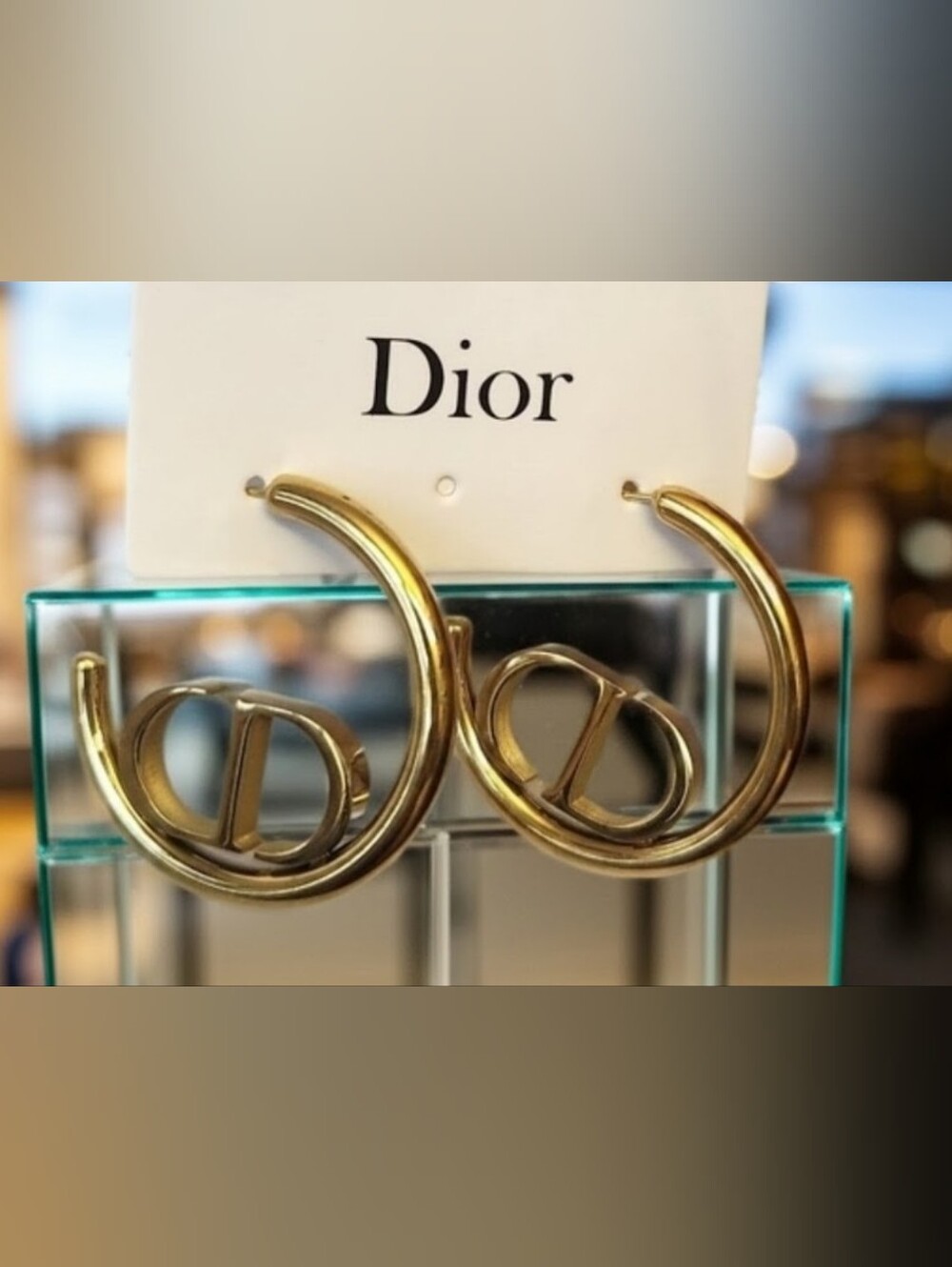 Dior Gold Logo Hoop Earrings